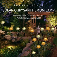 solar chrysanthemum lamp outdoor led courtyard villa garden simulation flower lawn lamp plug in waterproof decorative lamp