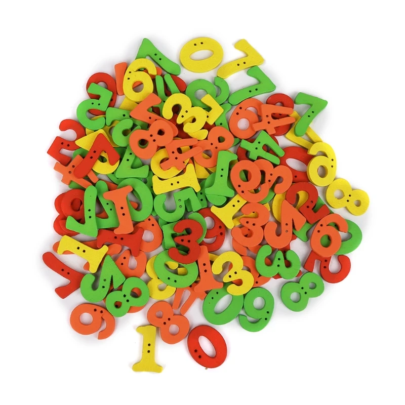 

100Pcs Number Wood Button DIY Craft Scrapbook Sewing Appliques Accessories