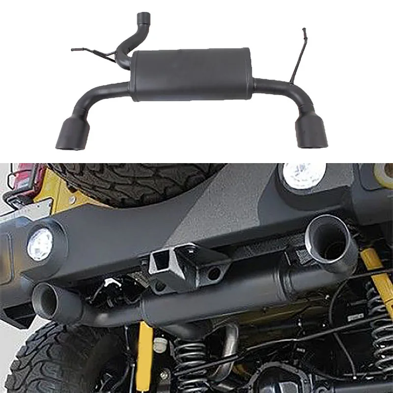 STAINLESS STEEL EXHAUST PIPE MODIFIED MUFFLER SYSTEM KITS FOR JEEP 2007-2017 WRANGLER JK OFF-RAOD 4X4 EXHAUST TIPS