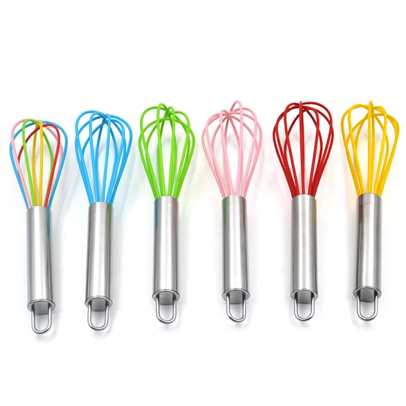 8 Inch Stainless Steel Balloon Wire Silicone Whisk Manual Eg