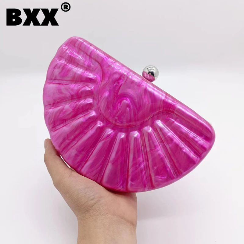 

[BXX] 2023 Women's New Fashion Bag Acrylic Dinner Party Handbag Female Solid Color Portable Mobile Casual Trendy Bags 8AB575