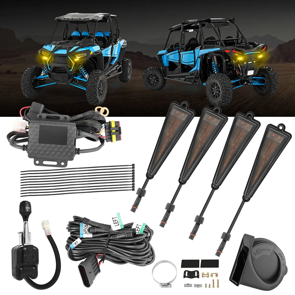 

Для Polaris Ranger XP General UTV комплект указателей поворота с треугольным звуковым сигналом/110D, струящиеся уличные комплекты поворотников для квадроциклов, переключатель рычага на колонке