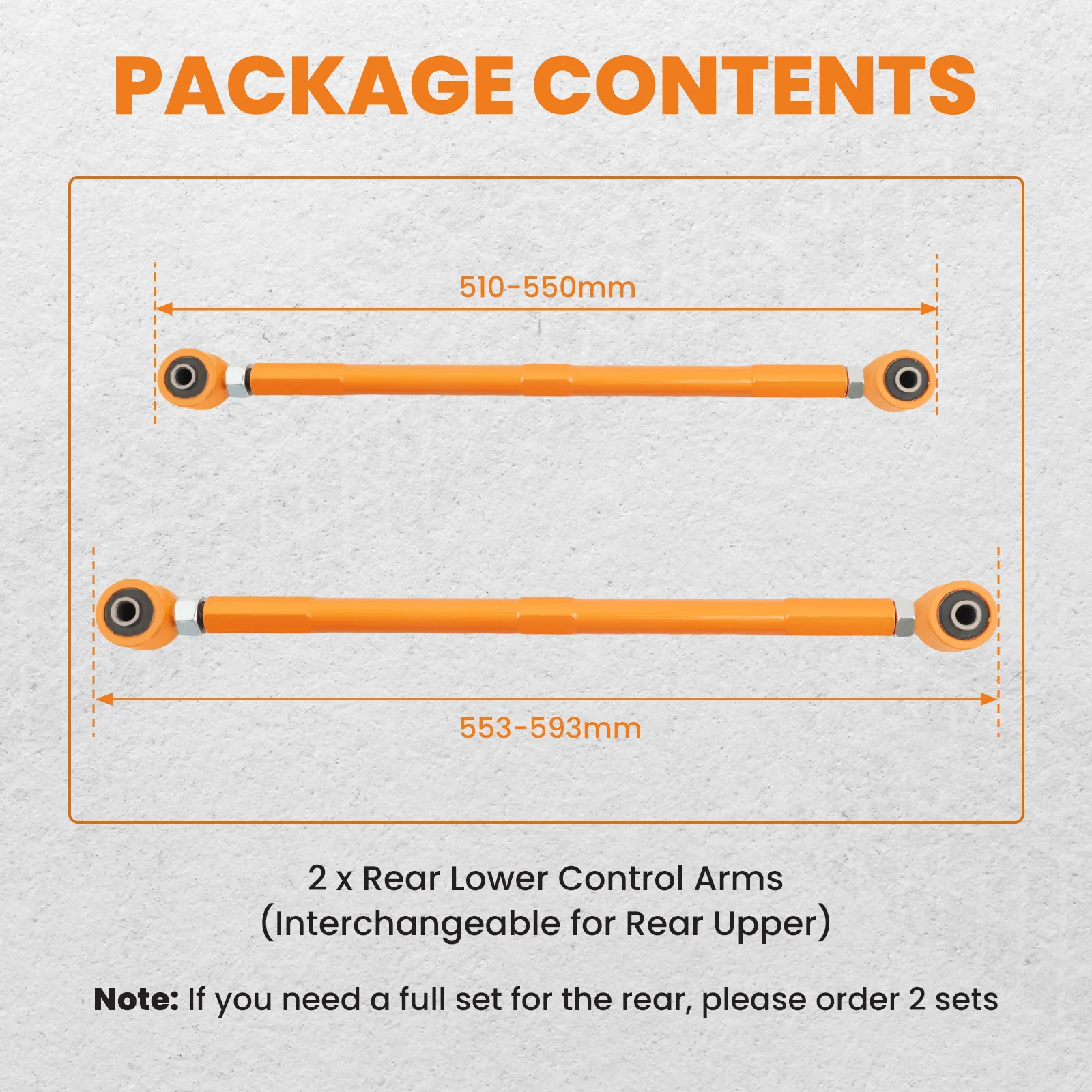 2x комплект регулируемых задних нижних рычагов развала для MINI Cooper R53 R55 R56 R57 R58 R59