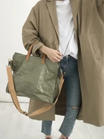 women latest fashion handbags lady shoulder bag kraft paper totes messenger bag washable tear resistant environmentally friendly