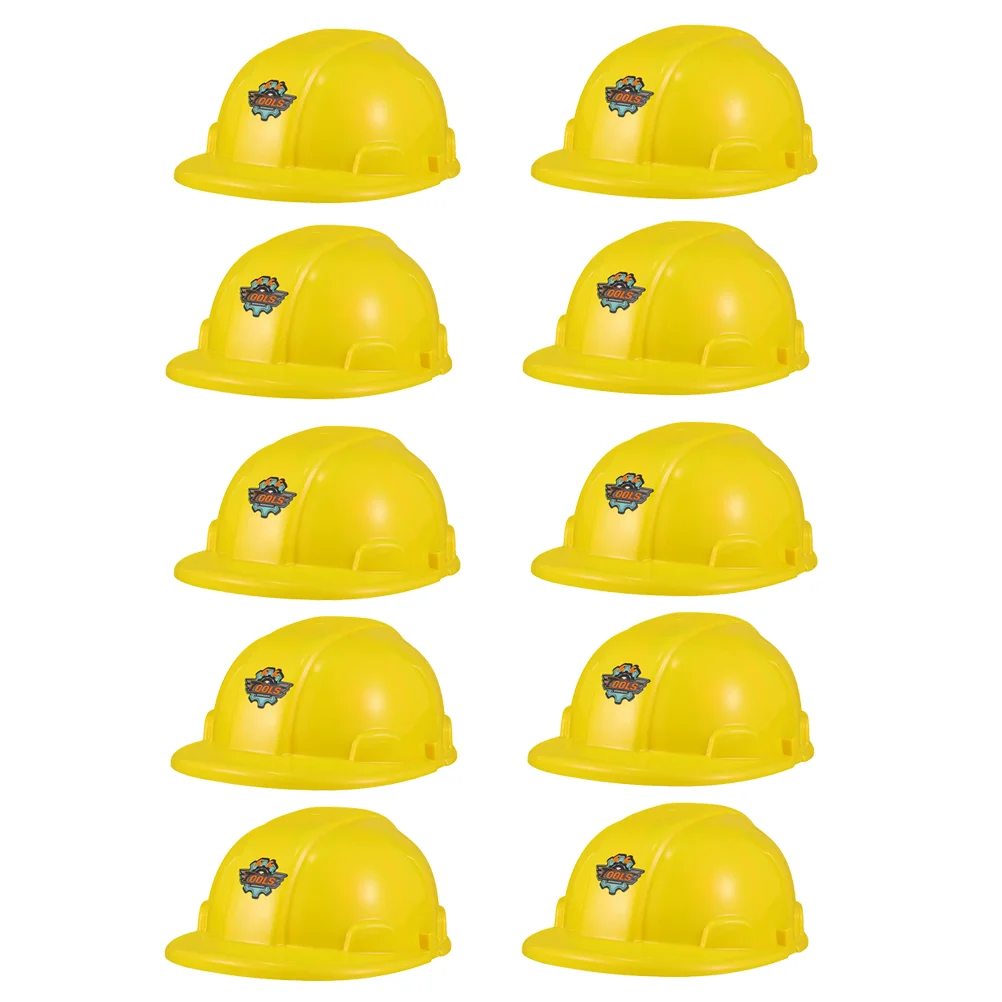 

10Pcs Kids Construction Worker Yellow Construction Hat Toy Child Party Hat
