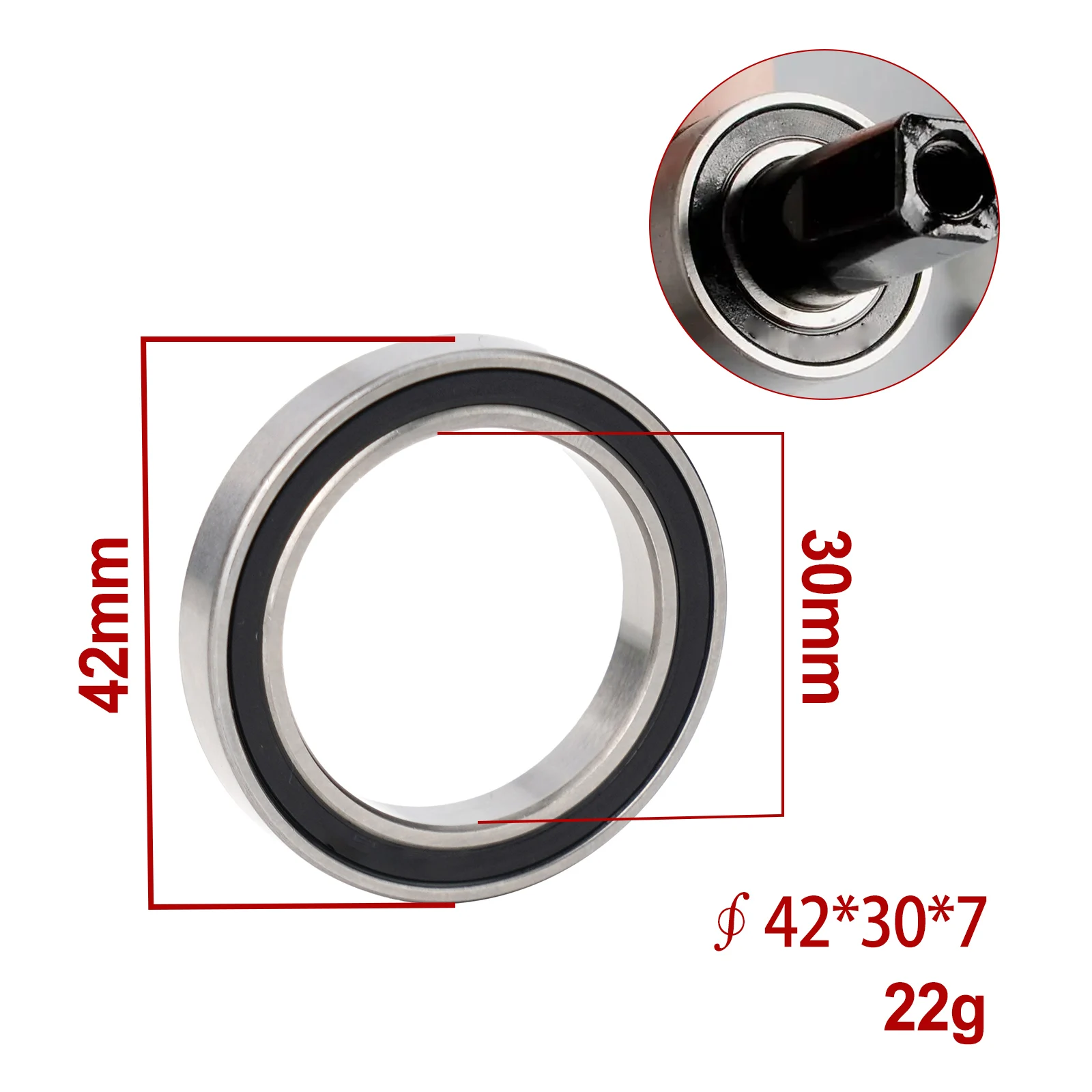 Комплект велосипедных подшипников стальной материал 2 шт. 30x42x7 мм 6806-2RS (61806)