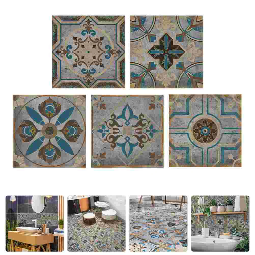 

Tile Floor Stickers DIY Decals Peel Home Supplies Wall Tiles Accessory House Decorations