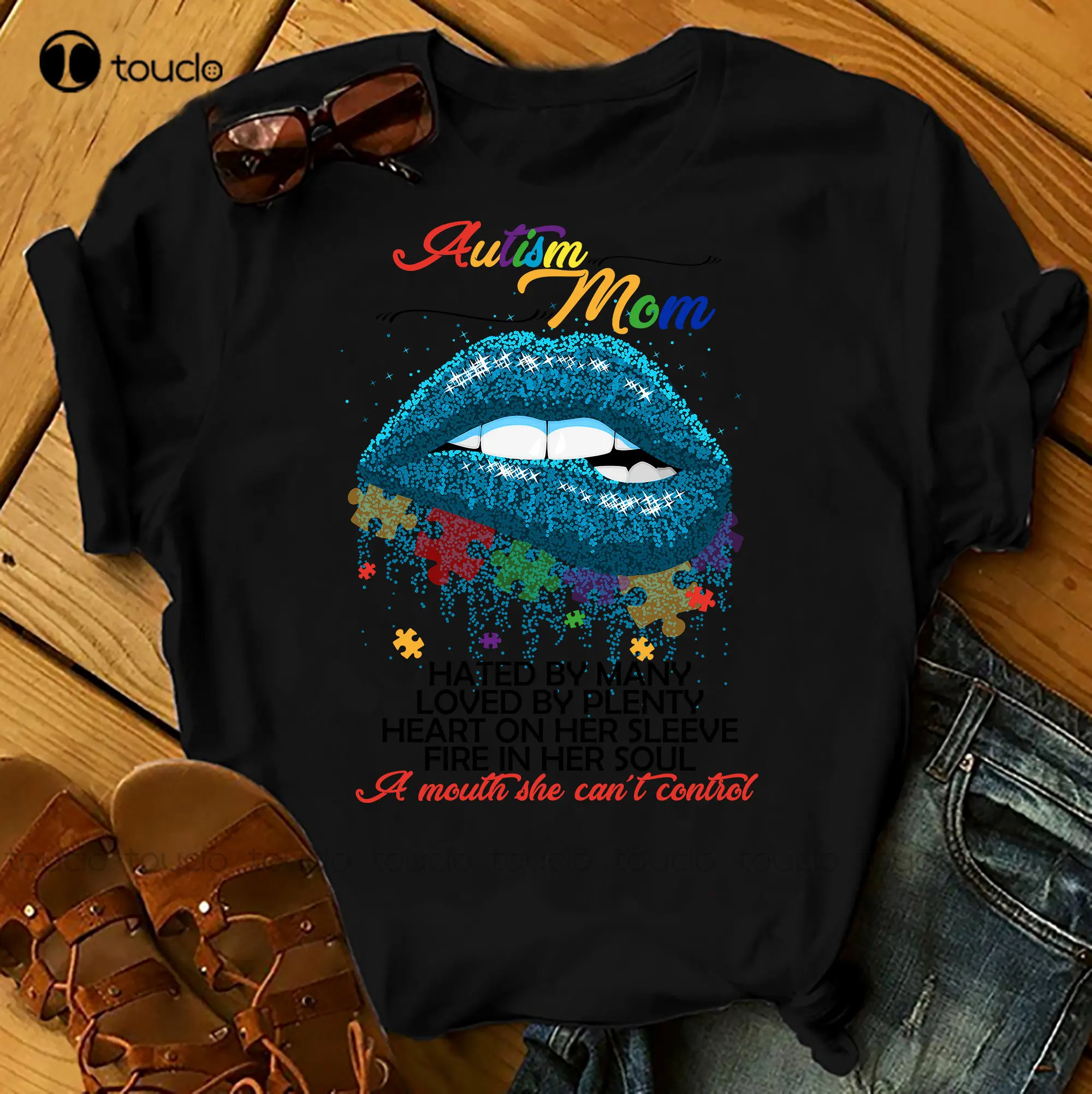 

Autism Mom A Mouth She Cant Control - Autism Awereness T-Shirts Men Woman Kids Birthday T Shirts Summer Tops Beach T Shirts New