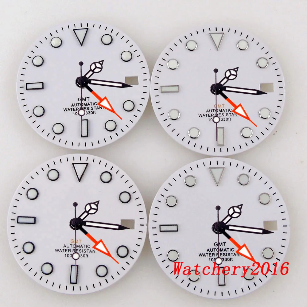 

Часы наручные NH34 NH34A GMT, автоматические, зеленые, светящиеся, белые, оранжевые, с датой, окошком, запчасти для часов, 29 мм