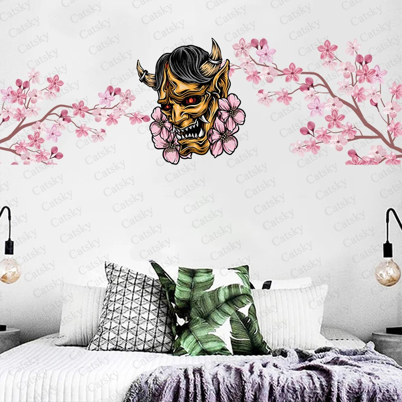 Маска Самурай гейши наклейки на стену для детской комнаты художественная