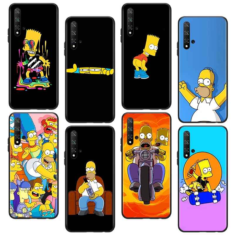 

Animation Simpsons Phone Case For Huawei Honor 7A 7C 7S 8 8A Prime 8C 8X MAX 9 9A 9C 9X Lite 9S Pro Black Funda Cover Soft Back