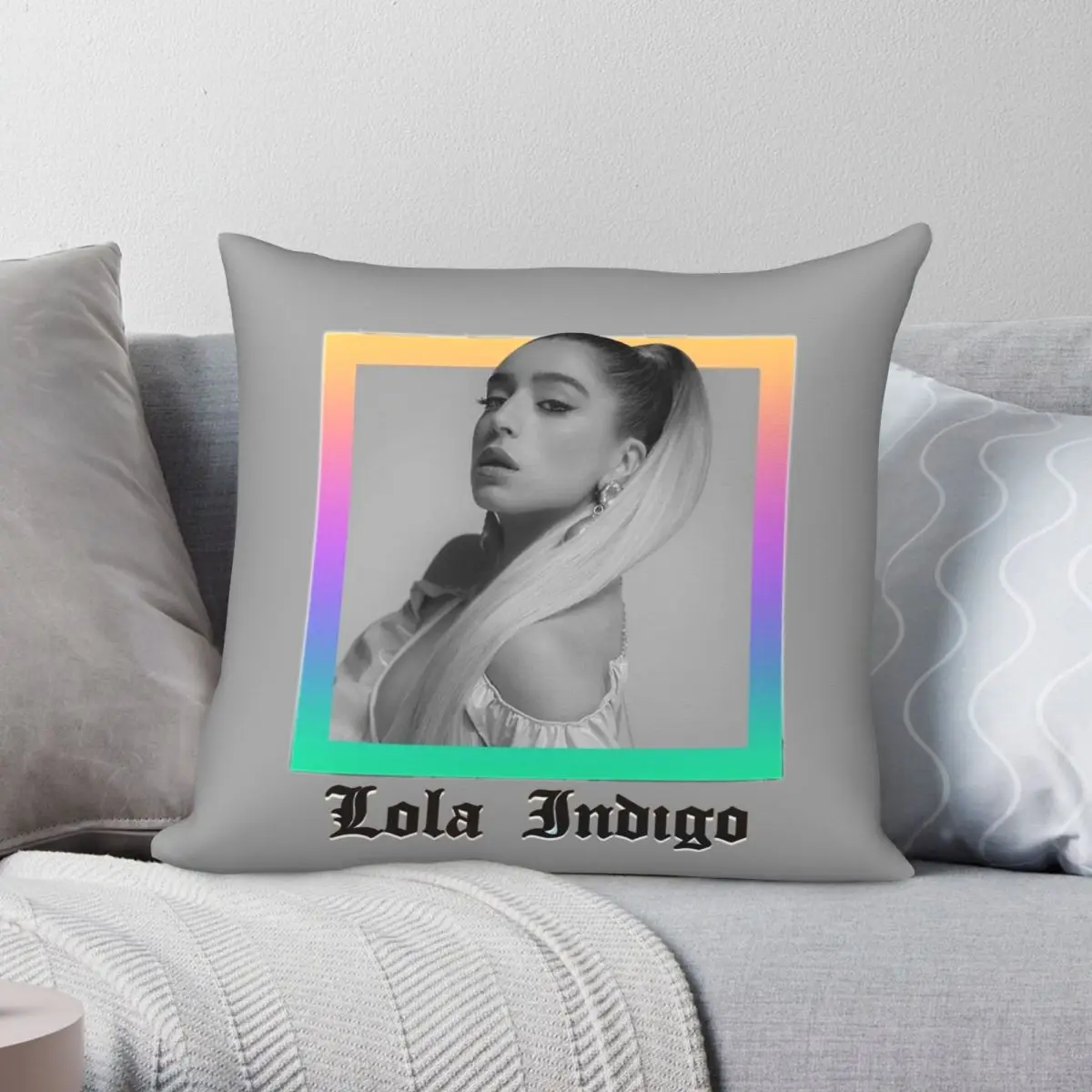 

Lola Indigo Pillowcase Polyester Linen Pattern Zip Decor Throw Pillow Case Home Cushion Case