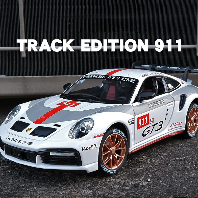

1/32 Porsches 911 GT3 RSR модель спортивного автомобиля из сплава, литые металлические игрушки, Модель гоночного автомобиля, имитация звука светильни...