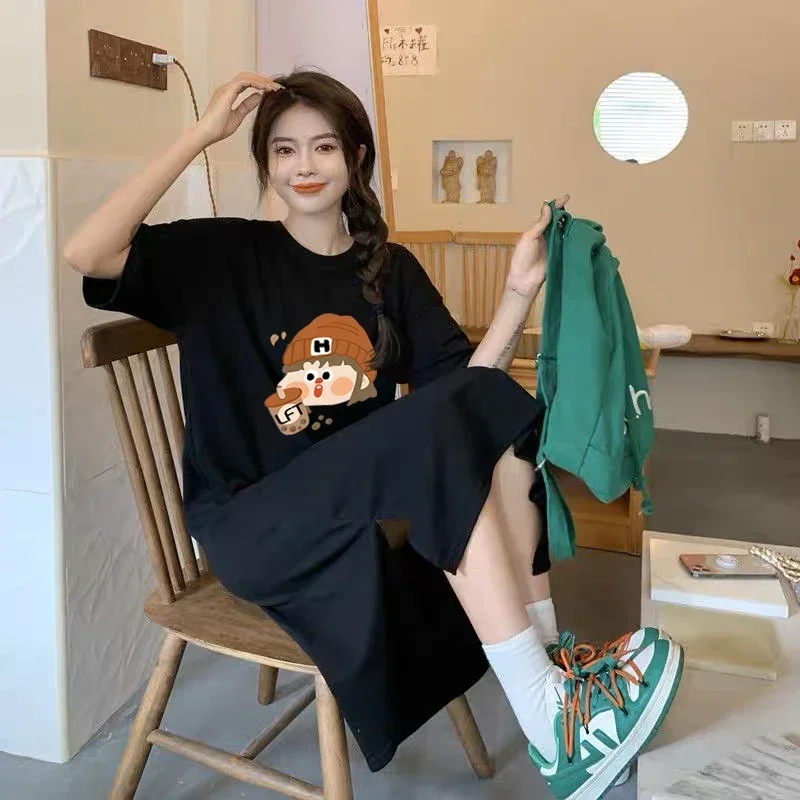 Модное женское летнее и осеннее платье с короткими рукавами принтом в Европе США