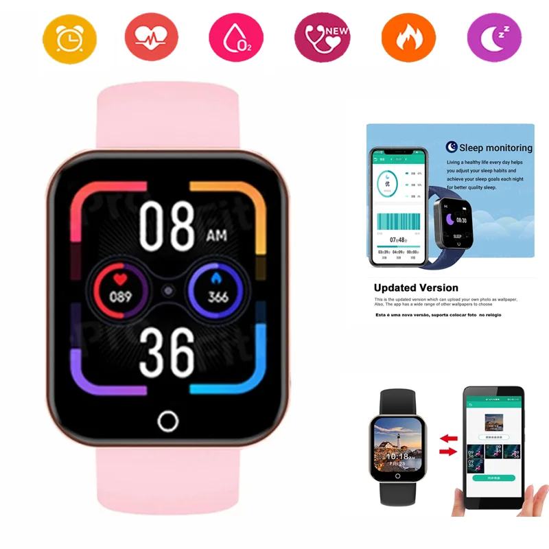 

Smart Watch Sleep Monitoring Music Player Heart Rate Tracker Multiple Sports Fitness Modes Waterproof Ladies Men Wristwatches