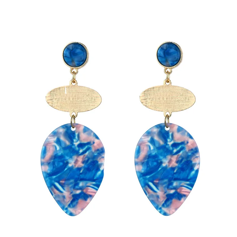 

Bohemia Mixed Color Acrylic Water Drop Earrings for Women Lady Trendy Geometry Oval Dangle Earrings Party Jewelry Gift Wholesa