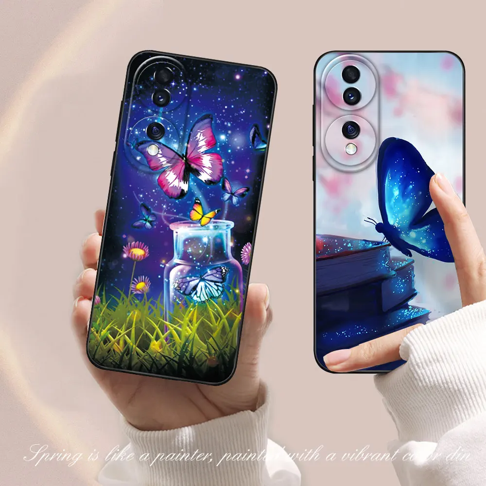 Для Honor 70 чехол силиконовый ударопрочный чехлы для телефонов Pro розовая любовь