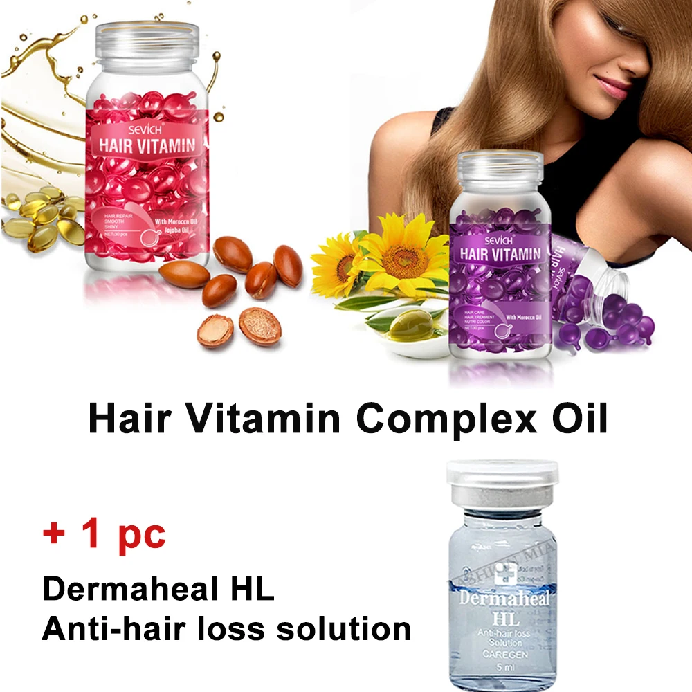 

Витаминный Кератиновый комплекс для волос, капсульное масло Dermaheal HL, сыворотка против выпадения волос, питательное восстанавливающее масло...