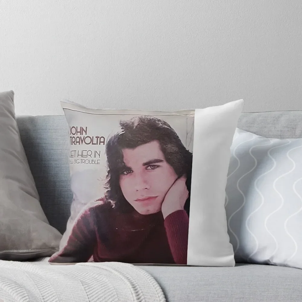 John Travolta Pic Slv 45 запис начало Let Her In Throw Pillow Эластичный чехол для дивана Роскошные