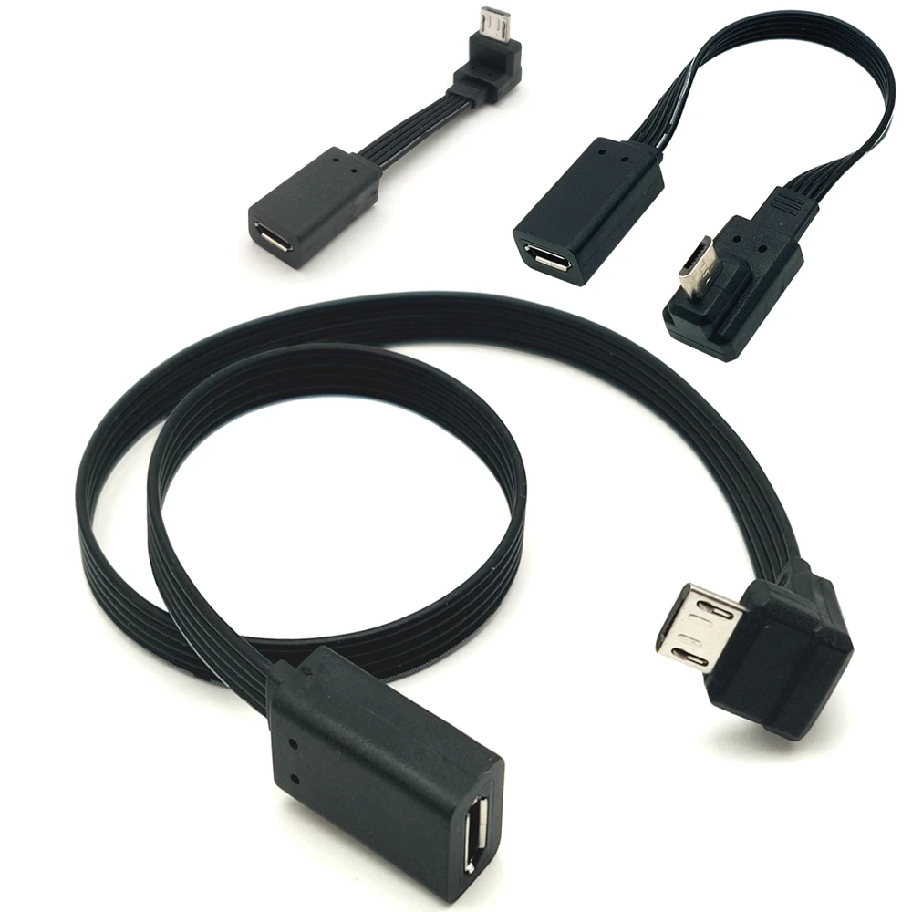 10 см Micro USB Weiblichen Zu Männlichen F/M Verlängerung Extender Datum Lade Kurze OTG Kabel schwarz 20CM 50CM 10CM