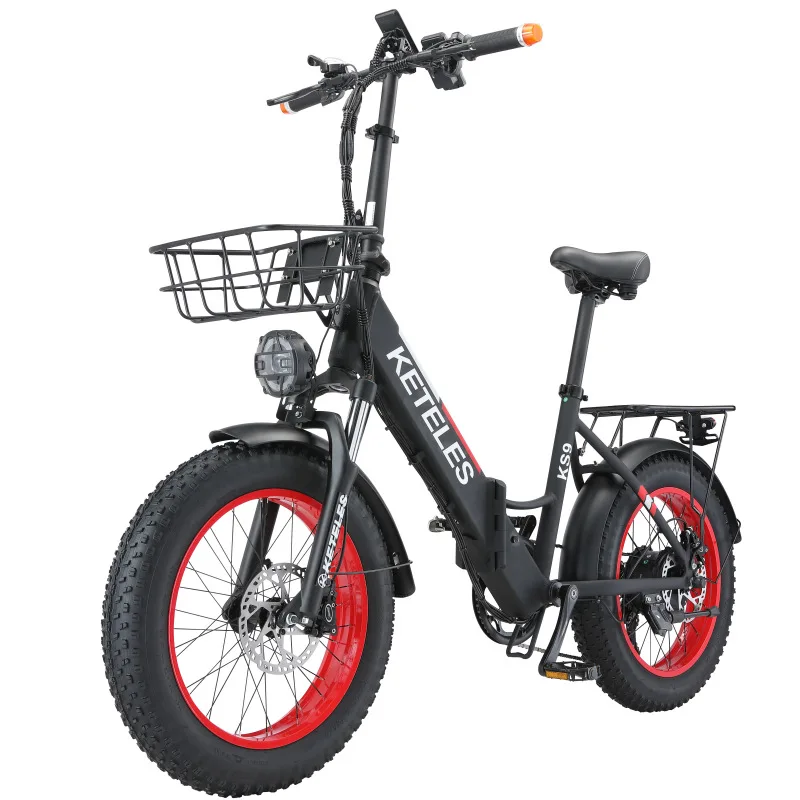 KETELES KF9 foldable electric bicycle aluminum alloy 48V 1000W 13AH snow bike auxiliary fat tire 20 inches