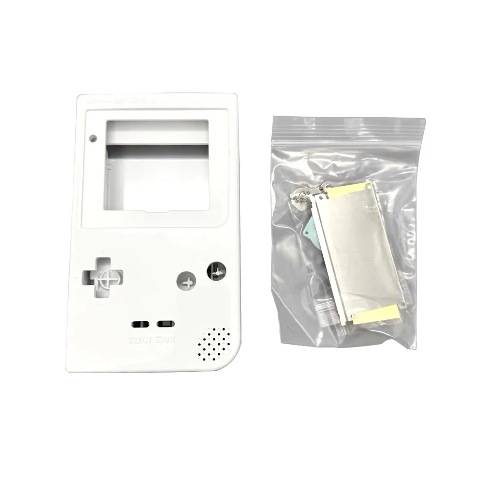 Новый комплект прозрачных и белых корпусов для GameBoy Light GBL, оригинальный размер, чехол с кнопками, резиновые подушечки, белая стеклянная линза (art.: 3920ccfc87d0b) - 3920ccfc87d0b