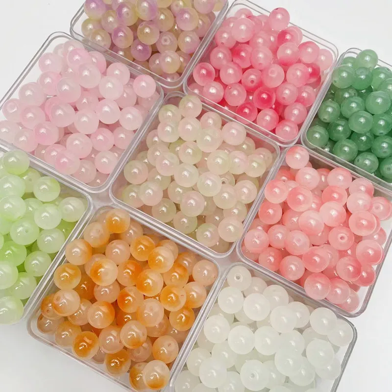 

50pcs 10MM glass Beads Round Shape Cloud beads Loose Spacer Beads For Jewelry Making DIY Charms Bracelet Necklace Accessories