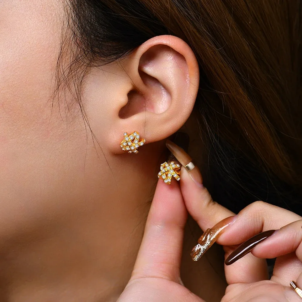 CHARMING D VVS1 цветные серьги с муассанитом круглой огранки 1 5 мм для женщин из