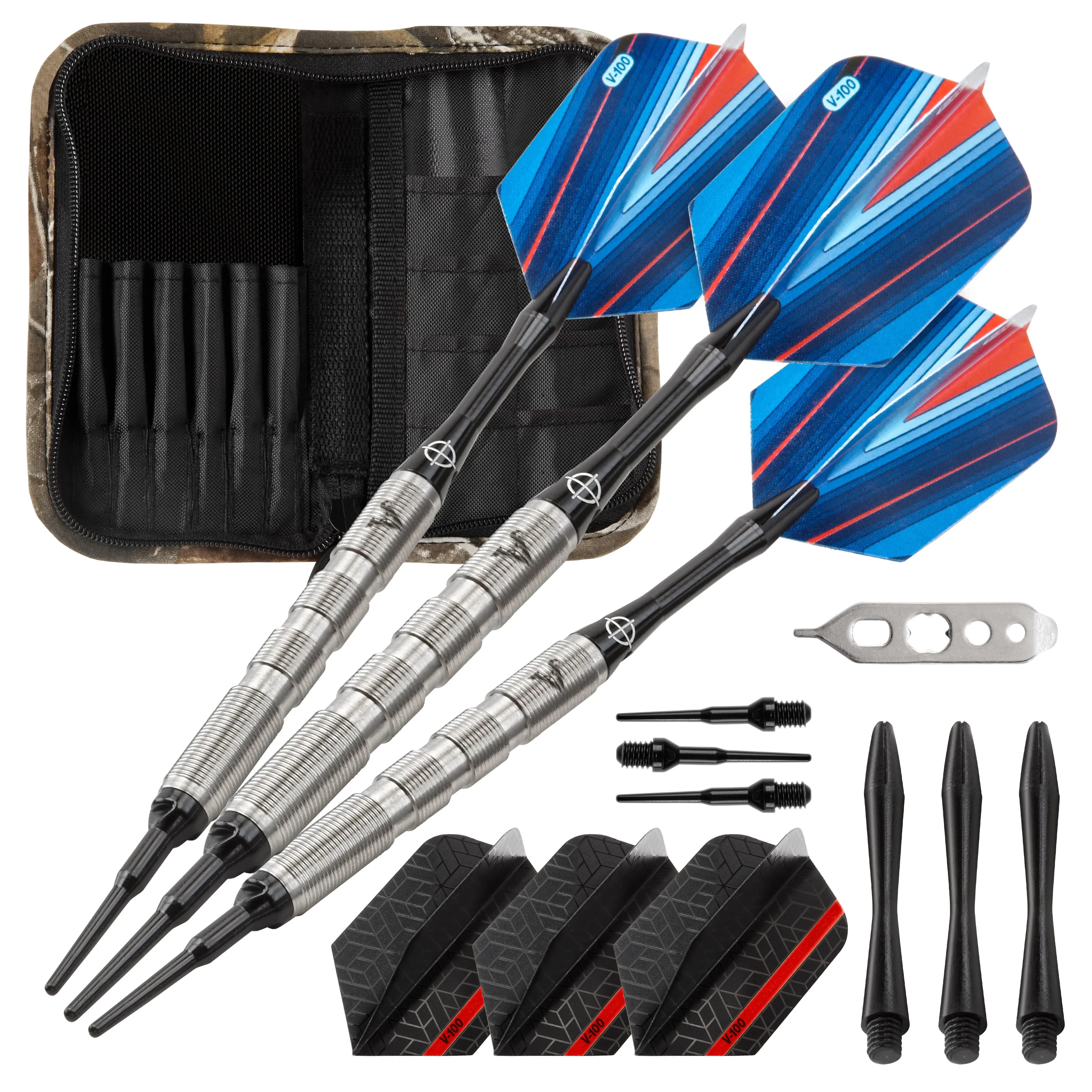 

Sidewinder Tungsten мягкий наконечник дротики кольцо 18 грамм и Casemaster Realtree hardwood роскошный Камуфляжный Фотофон