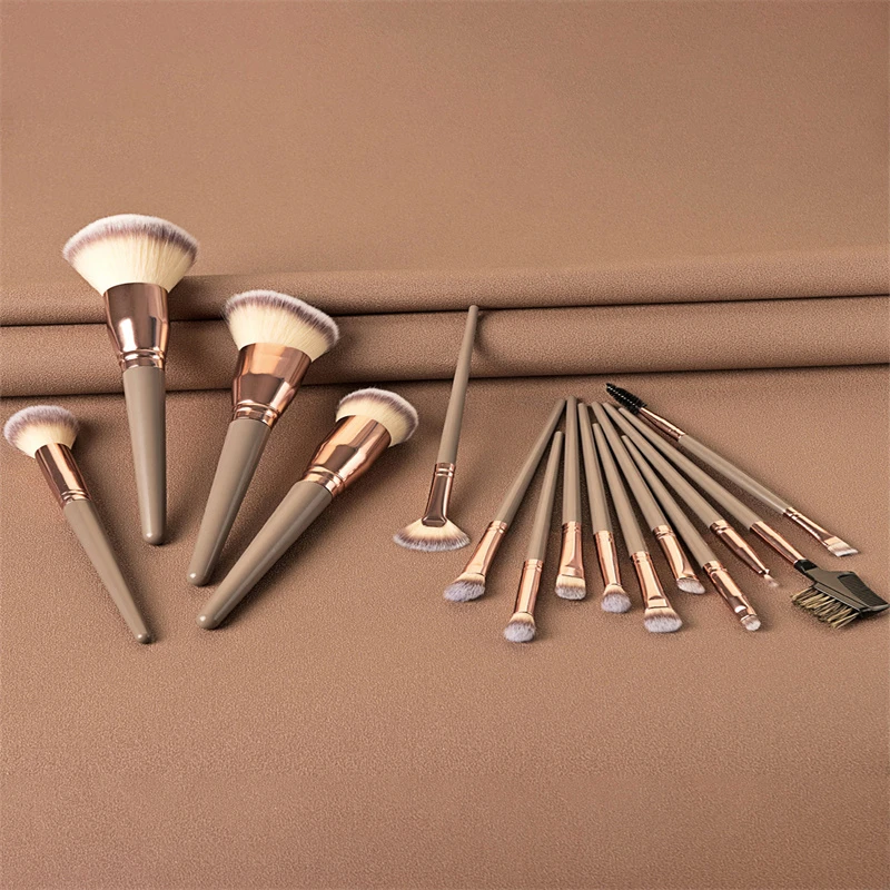 15 шт./набор двусторонние кисти для макияжа с чехлом