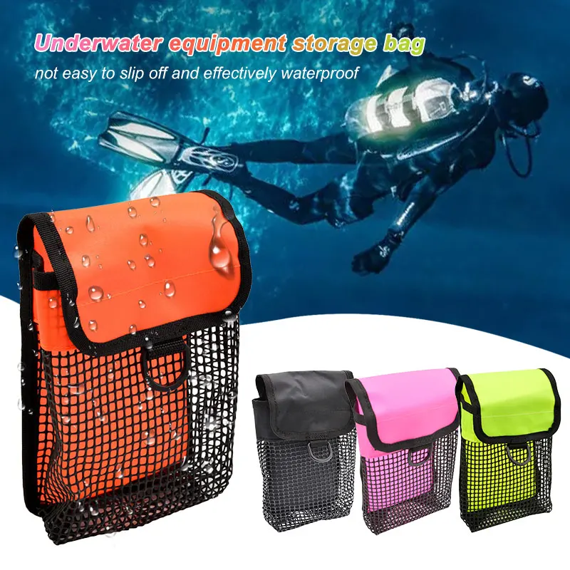Scuba Diving SMB Safety Marker Signal Tub Reel Snap Sausage Buoy Accessory Storage Bag Mesh Underwater Gear Equipment Carry Pouc