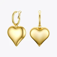 enfashion statement big heart drop earrings for women stainless steel gold color dangle earings fashion jewelry party 2020 e1152