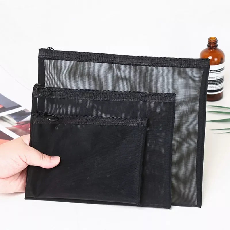 

2023NEW Men Necessary Cosmetic Bag Transparent Travel Organizer Fashion Small Large Black Toiletry Bags Makeup Storage Pouch
