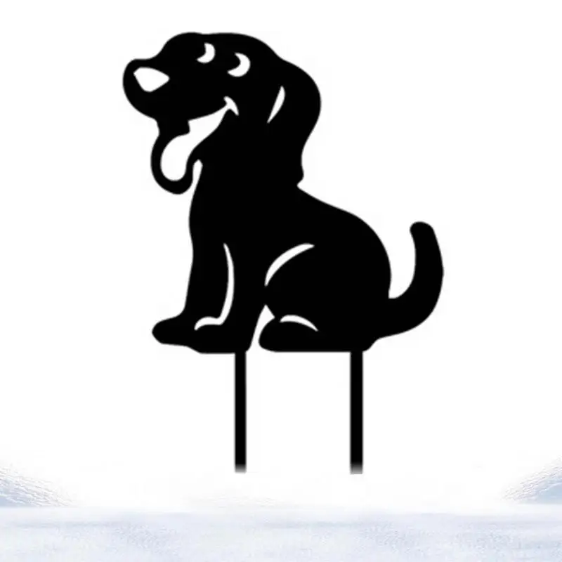 

Декоративное акриловое украшение для сада, Рисунок собаки, отметка Ярда, статуэтки животных черного цвета, для дорожек