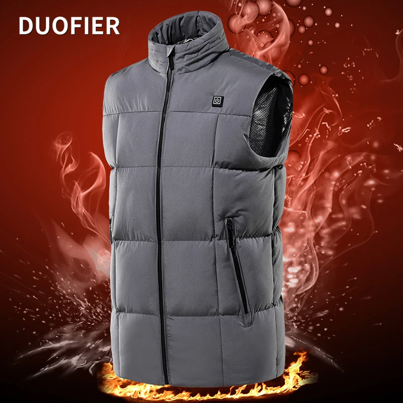 

2022 New Men Winter Warm USB Heating Jackets 9 Areas Smart Thermostat Solid Heated Outdoor Clothing Cotton Jacket Plus Size 7XL