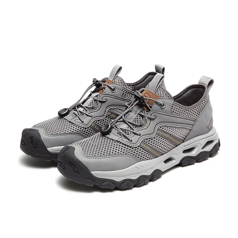 GOLDEN CAMEL Outdoor Men's Shoes 2023 Summer New Light Breathable Soft Elastic Hydrophobic Grip Urban Mesh Walking Shoes for Men