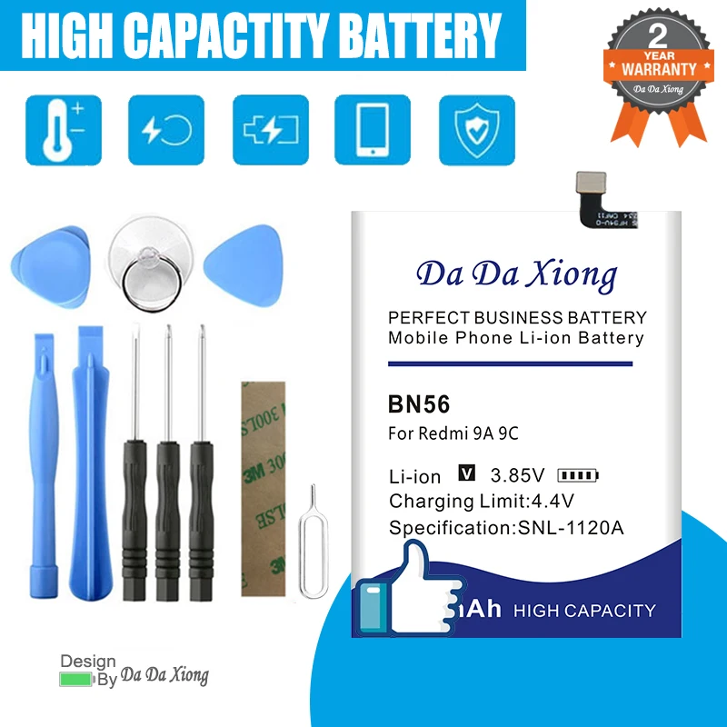 

Сменный аккумулятор BN56 5500 мАч для Xiaomi POCO M2 Pro Redmi 9A 9C + сменные инструменты