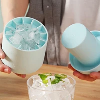 ice cube maker cup for freezer food grade silicone 2 in 1 ice maker ice mold summer ice bucket for whiskey bourbon wine beer