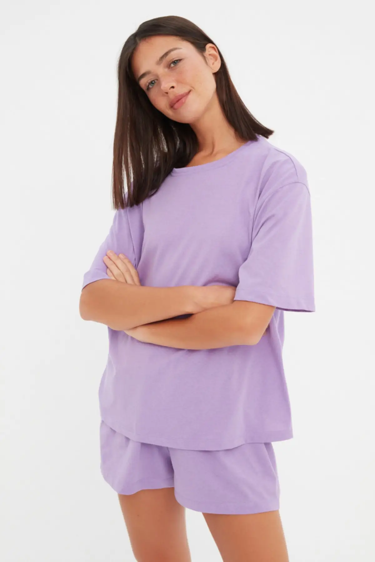 

Women's Pajamas Lilac Recycle Fabric Embroidery Detailed Knitted Sleep Lounge Pajamas Nightwear Nightwear Nightwear Nightwear