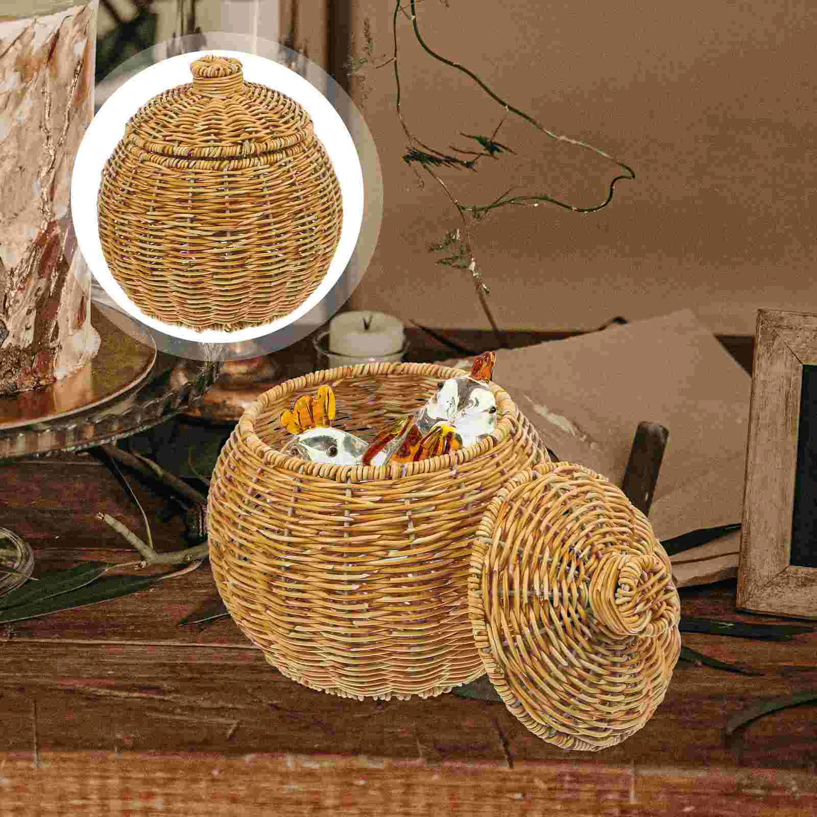 

Baskets Storage Toy Multi-function Woven Lid Flowerpot Clothing Receiving Household Sundries