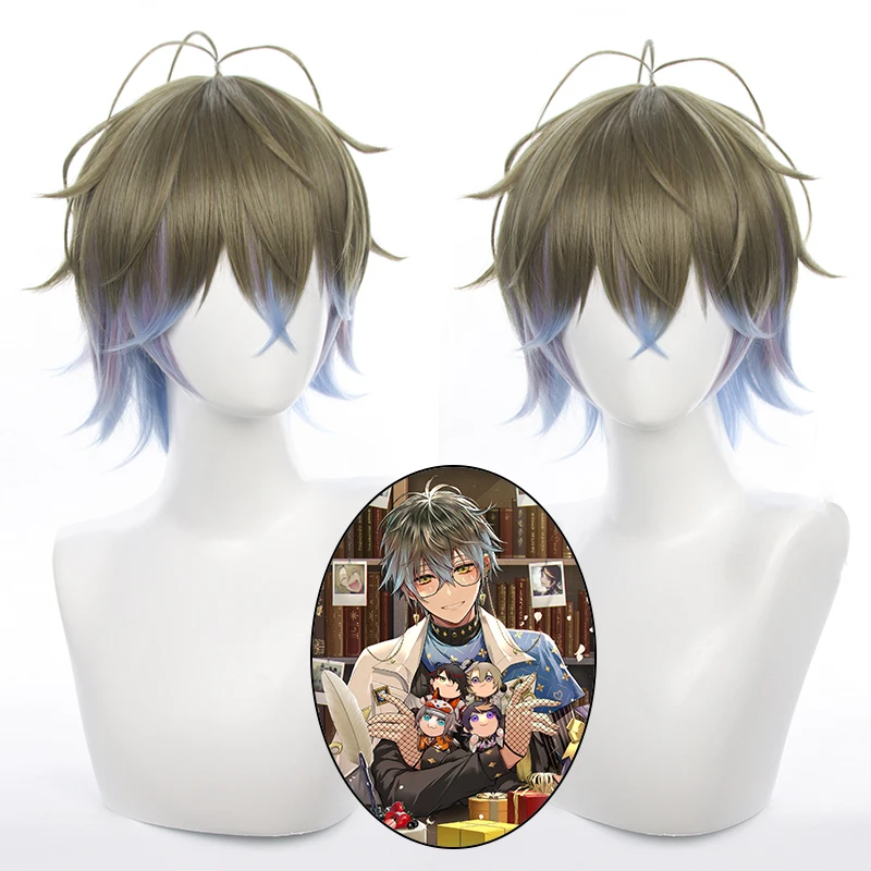 

Ike Eveland Cosplay NIJISANJI Cosplay Wig 30cm Short Wigs Heat Resistant Synthetic Hair Halloween Party Wigs + Wig Cap