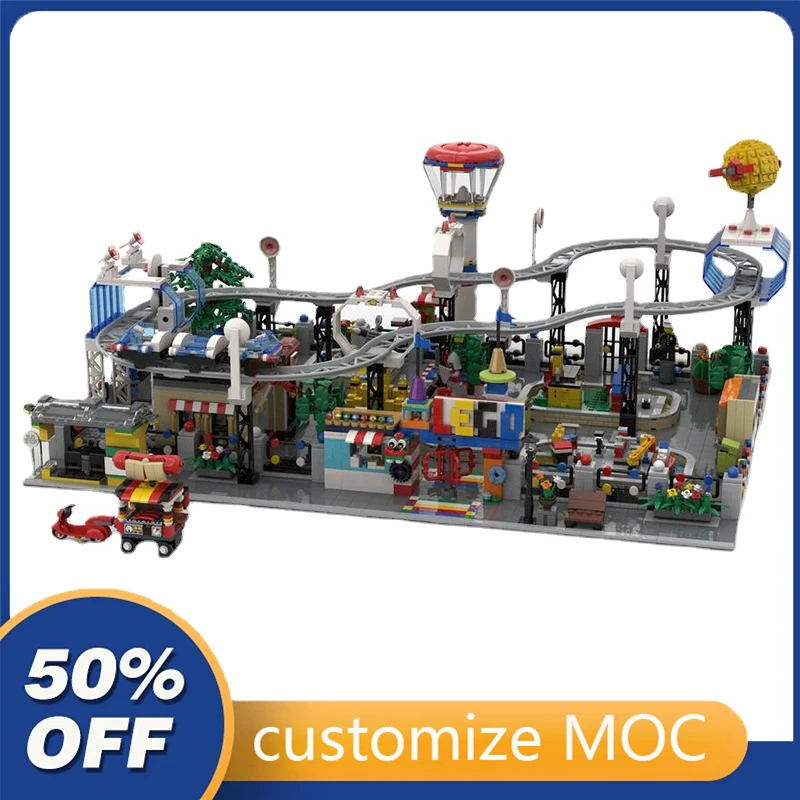 

4854PCS Customized MOC Modular Amusement park street view Model Building Blocks Bricks Children birthday toys Christmas gifts