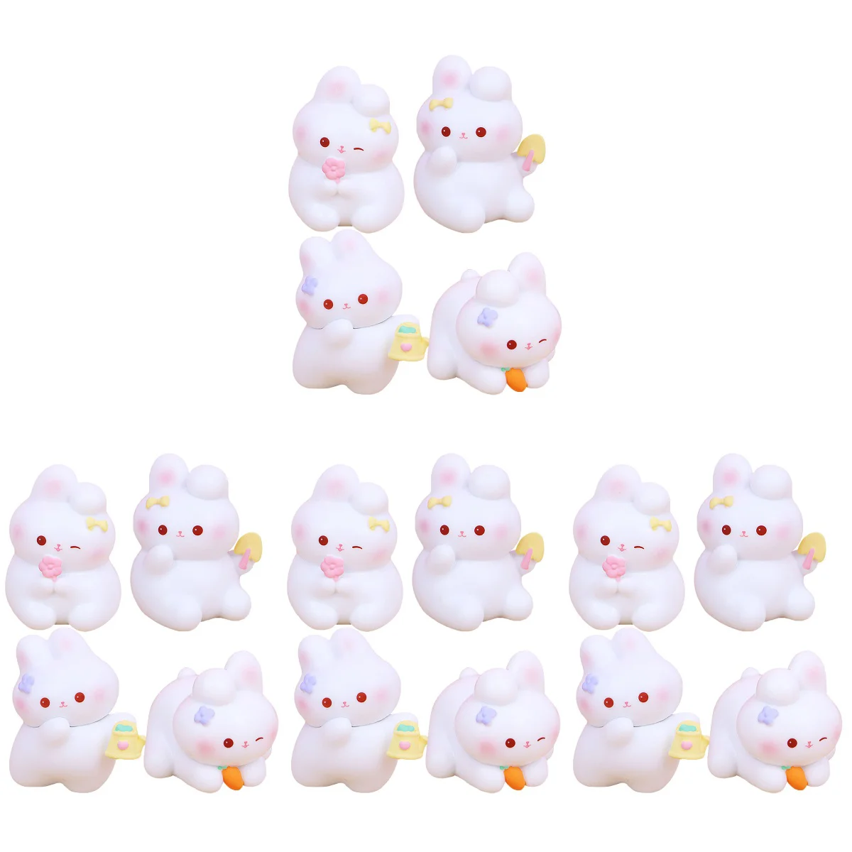 

16 pcs Miniature Rabbit Figurine Decoration Car Decorative DIY Rabbit Figurine Decors