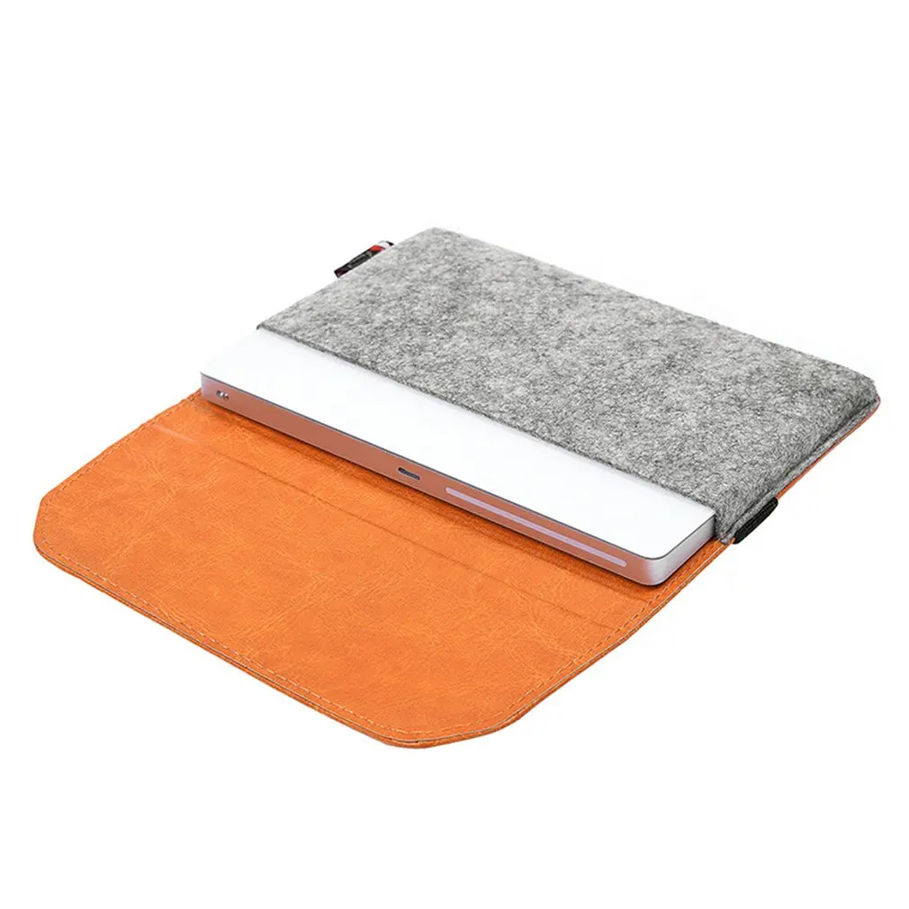 Protective Storage Case Shell Bag for Magic Trackpad PU Leather Business Felt 12.9\" Pouch Soft Sleeve for Magic Trackpad Gray images - 6