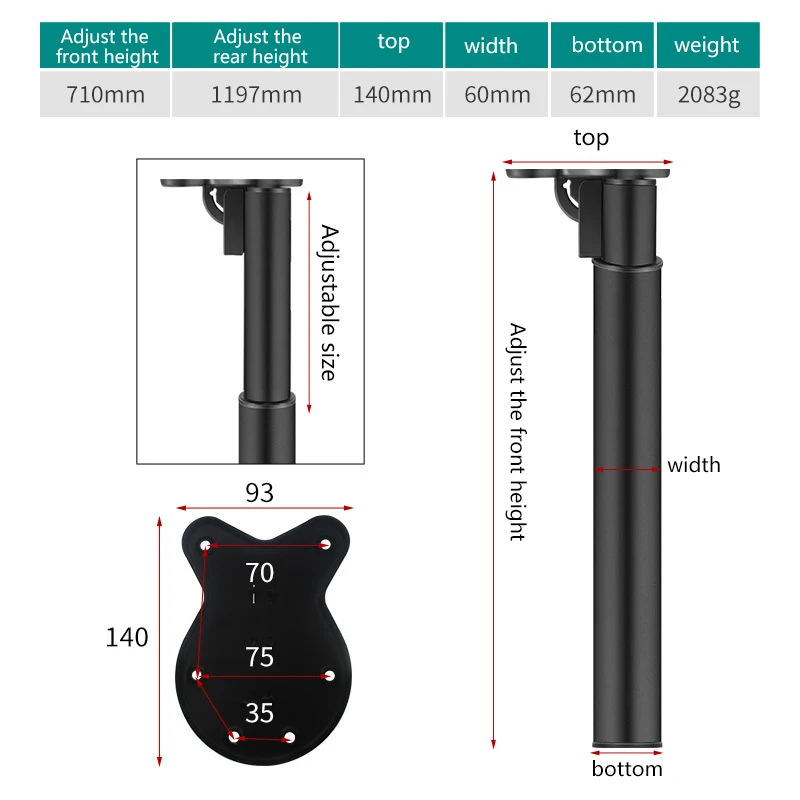 Регулируемый складной стержень основание для ног кронштейн ножки обеденного