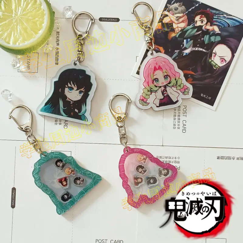 

Tokitou Muichirou Keychain Man Anroji Mitsuri Woman Key Chain Demon Slayer Pendant Acrylic Girls Jewelry Shake Fighter Llaveros