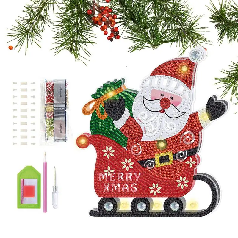 

Светодиодная подсветка, рождественские художественные наборы, искусство со стразами, Рождественский Набор для творчества, Рождественская вышивка со стразами