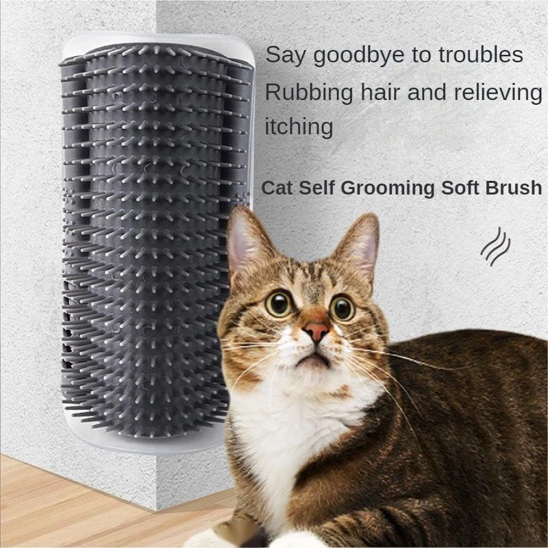Pet Brush Play Plastic Cat Toy Corner Hair Removal Comb Scratch Bristles Massager Self Grooming Cat Scratcher Comb Cat Massage