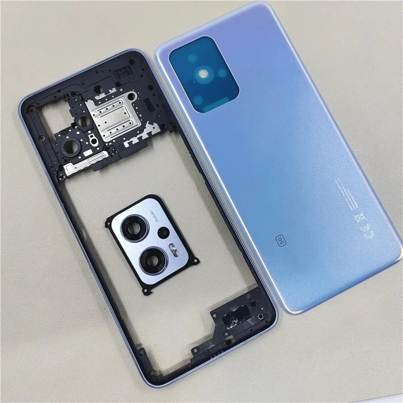 Фото BANERYPAK Средняя рамка для Xiaomi Poco X4 GT 5G, задняя крышка корпуса, панель, задняя дверца с объективом камеры, запчасти для ремонта. №1