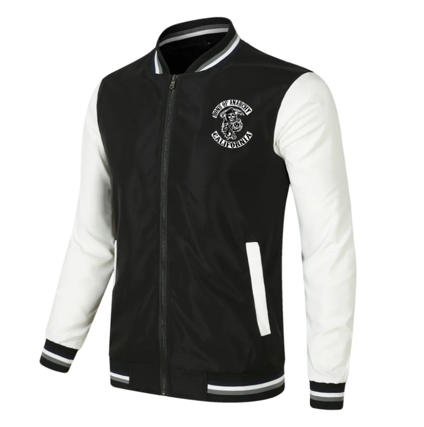 

Spring Autumn Fleece Cotton Slim Fit Jacket SONS OF ANARCHY Car Logo Sweatshirt Fashion Hip Hop jaqueta masculina inverno
